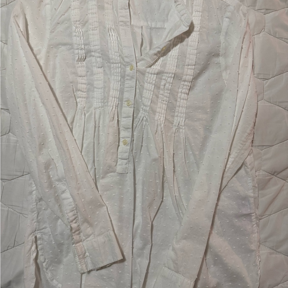 Old Navy Poplin White Long Sleeve Blouse